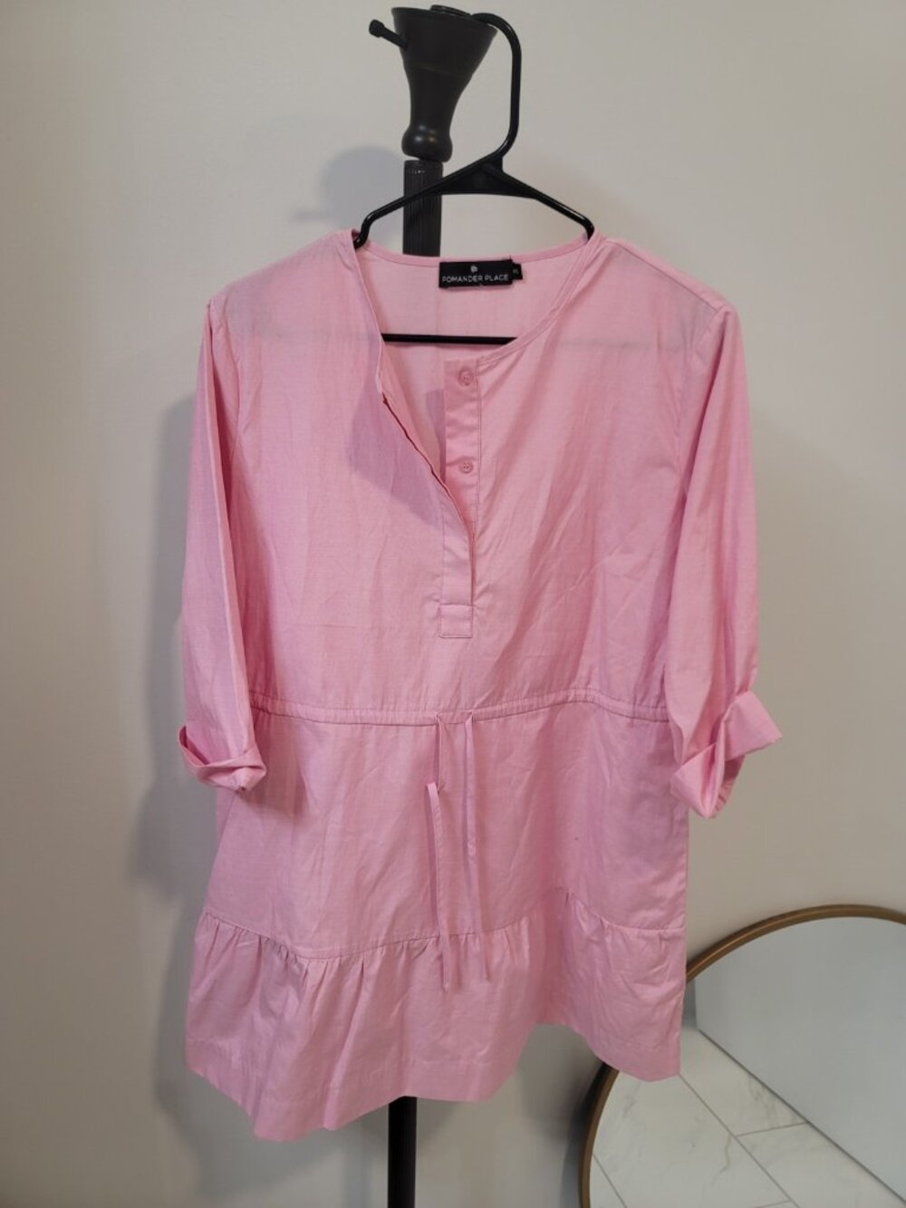 Tuckernuck Pomander Place Pink Lucy Tiered Mini Dress Xs